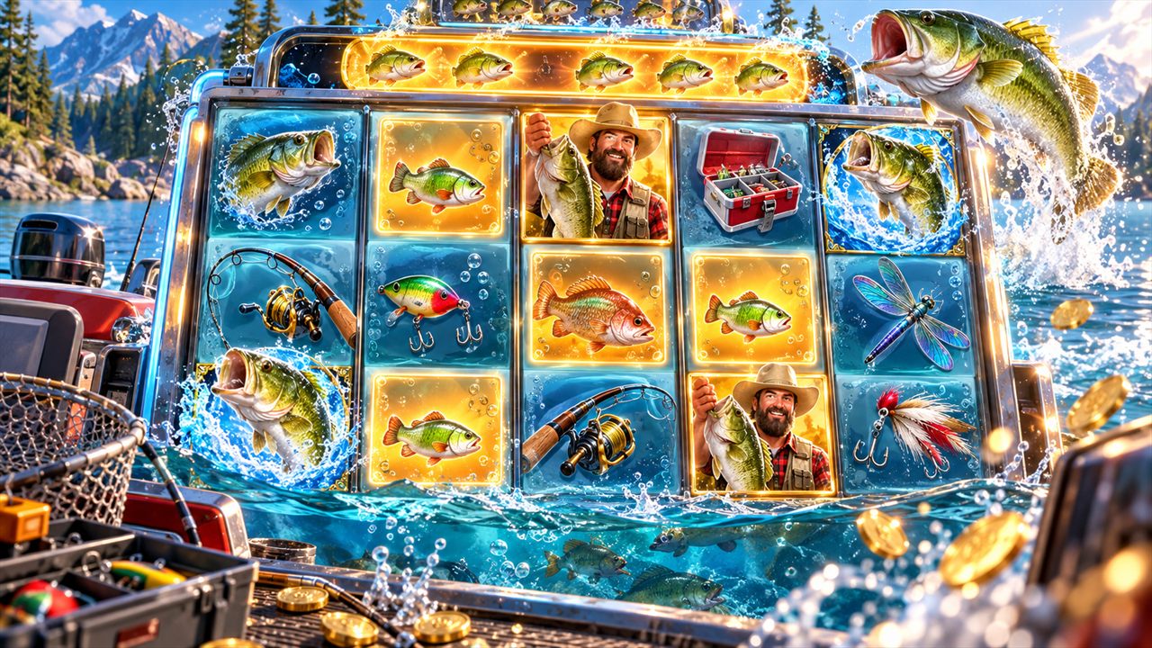 Big Bass Splash gameplay met 5x3-rollen, vissen en wilds